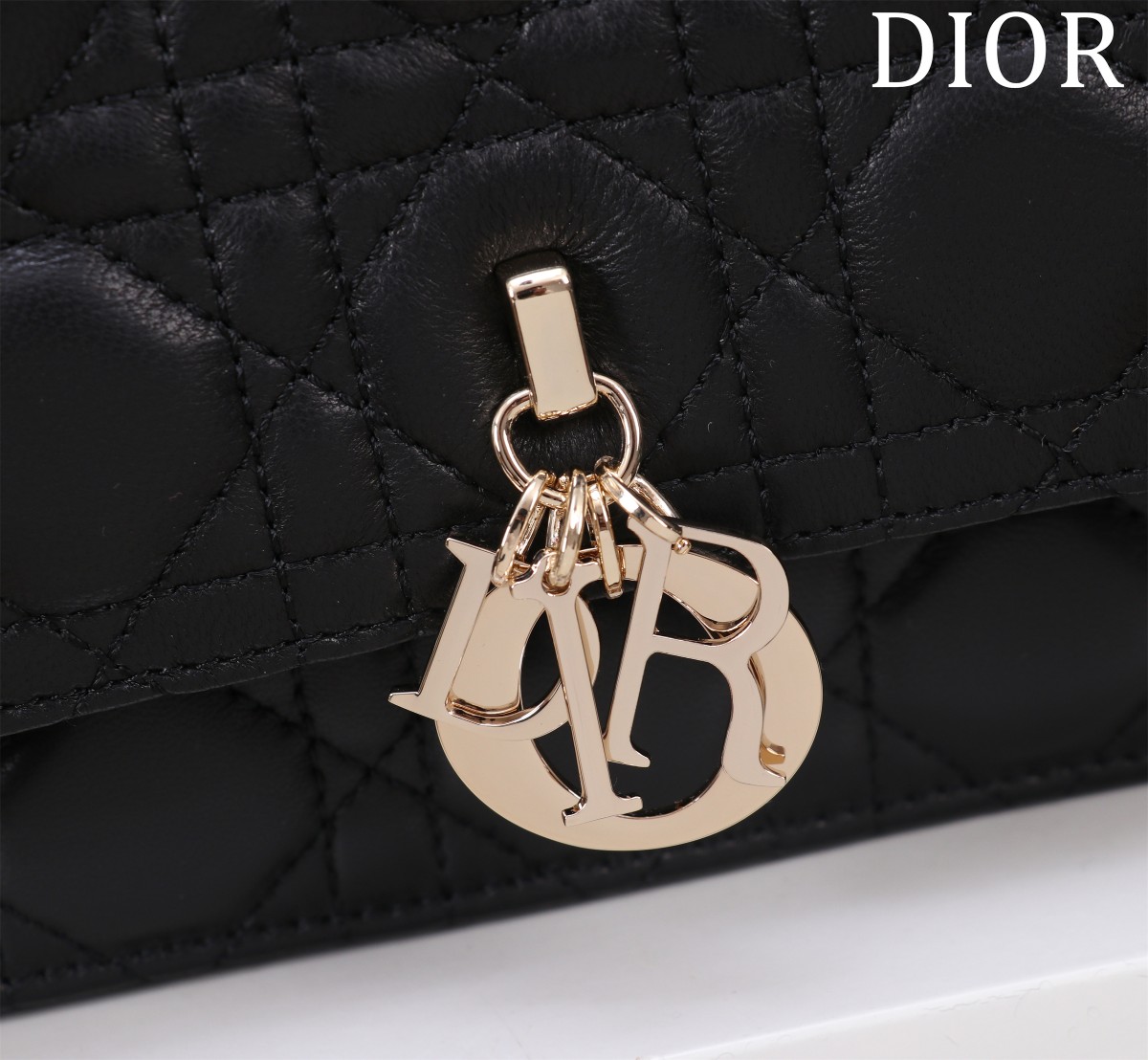 My Dior Top Handle Bag Black Cannage Lambskin